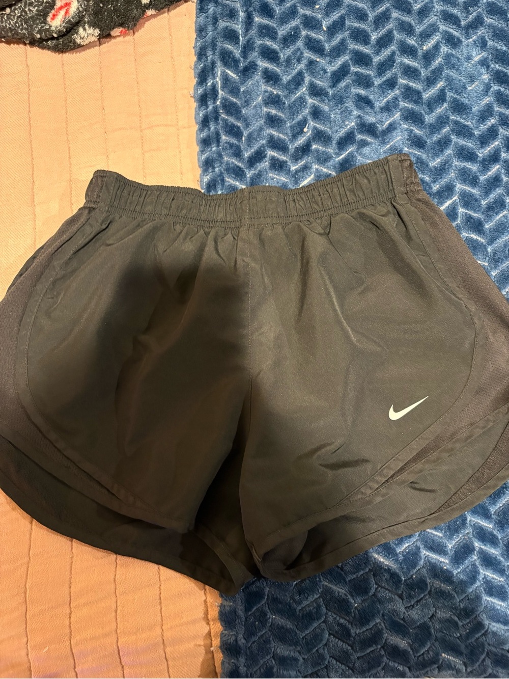 Nike Women’s Black Athletic Shorts with White Swoosh